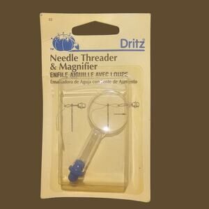 Needle Threader Magnifier Dritz Vintage NOS 1" Lens Sewing Notions 1980s Sealed